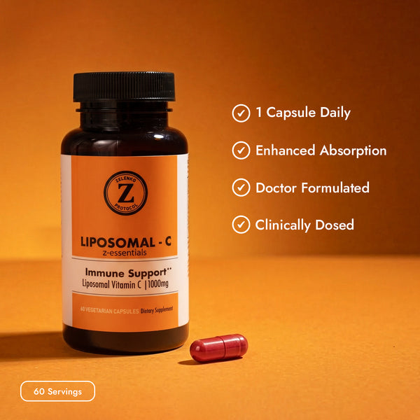 liposomal-c benefits with bottle and capsule