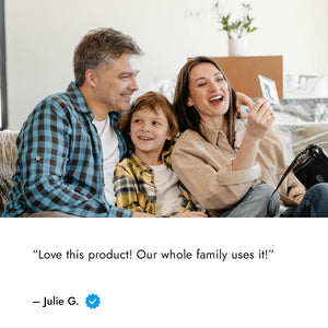 Z-Flu review with image of a family of three on couch