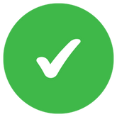 Green circle with a white check mark